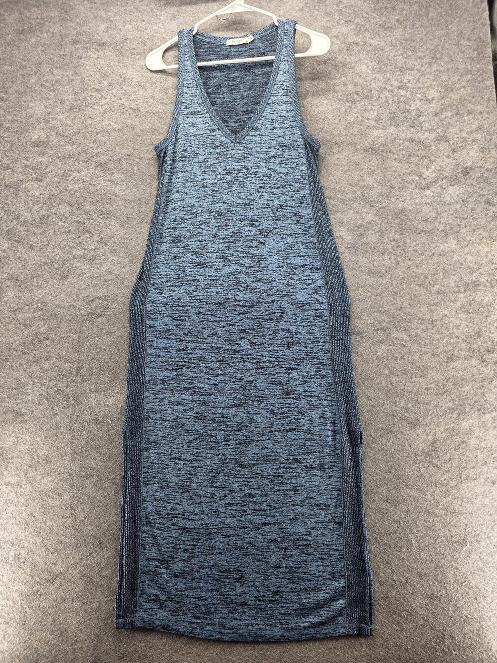 rag & bone Dress Womens Small Blue Heathered Knit Tank Sleeveless Side Slit